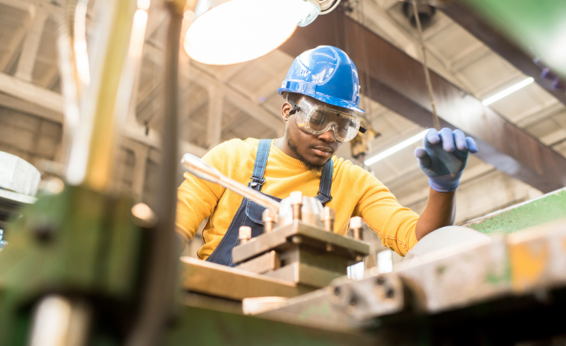 a man in a manufacturing facility