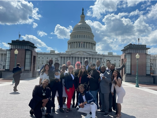 Attendees in front of the US Capitol